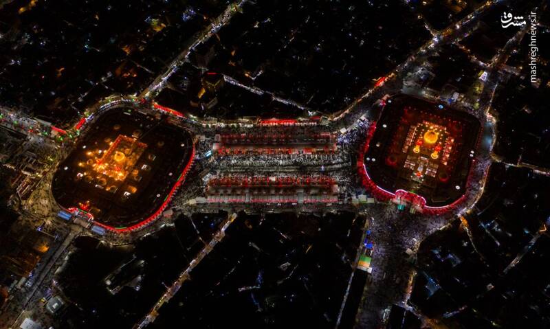 اولین تصاویر هوایی از راهپیمایی اربعین امسال